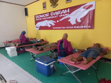 GANDENG PMI, PEMDES BADAMITA KEMBALI LAKUKAN AKSI SOSIAL DONOR DARAH